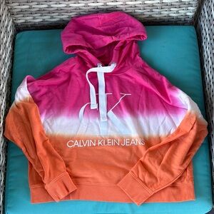 Calvin Klein Pink and Orange Ombre Hoodie